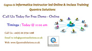 Cognos & Informatica Online & Inclass Training – Quontra Solutions
